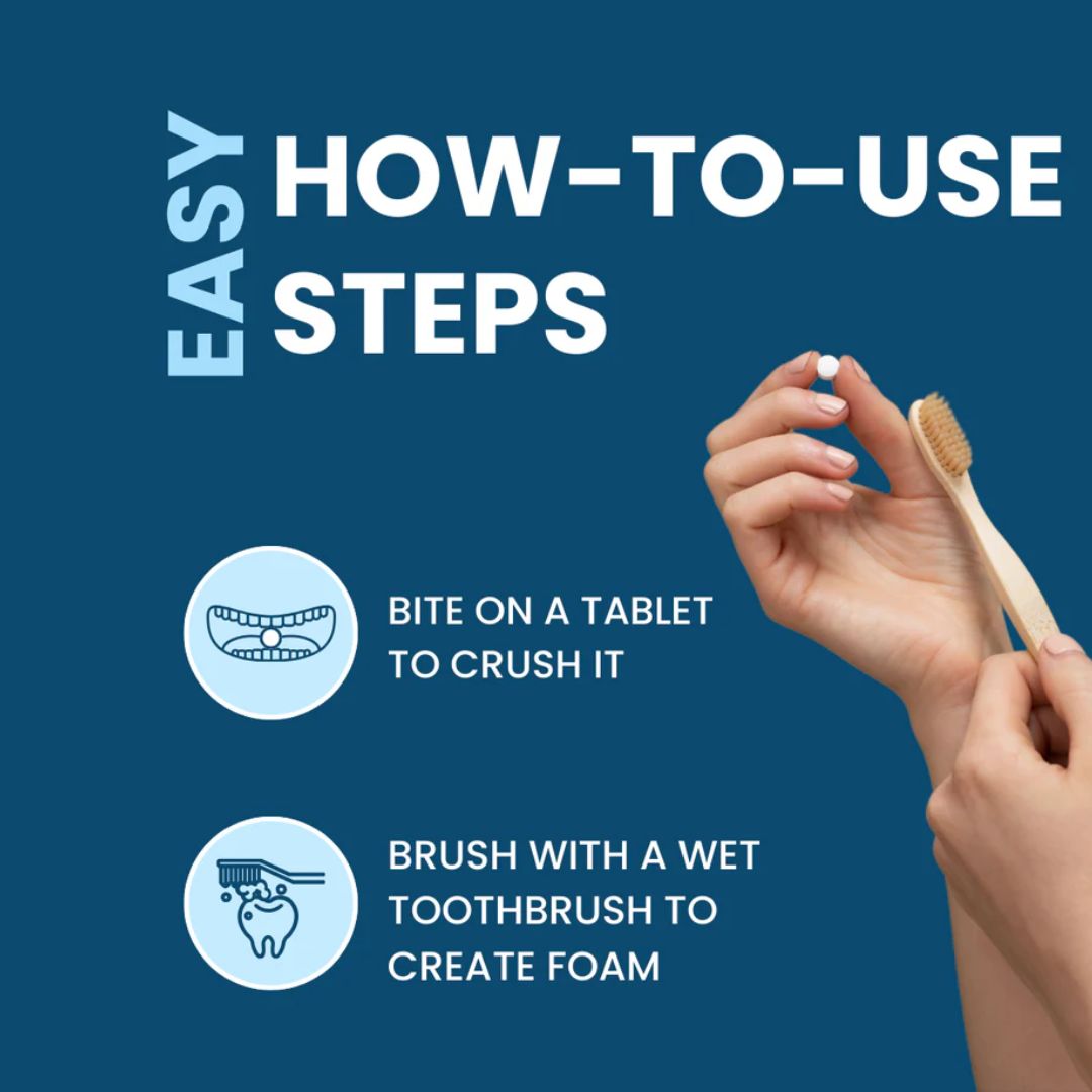 Tanitabs Toothpaste Tabs - Natural - HOW TO USE